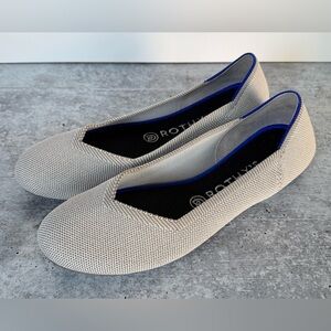 Rothy's The Flat Flax Birdseye Beige Round Toe Ballet Flats 8.5